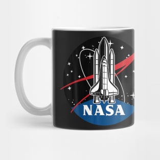 NASA Space Shuttle Take Off With Logo Mug